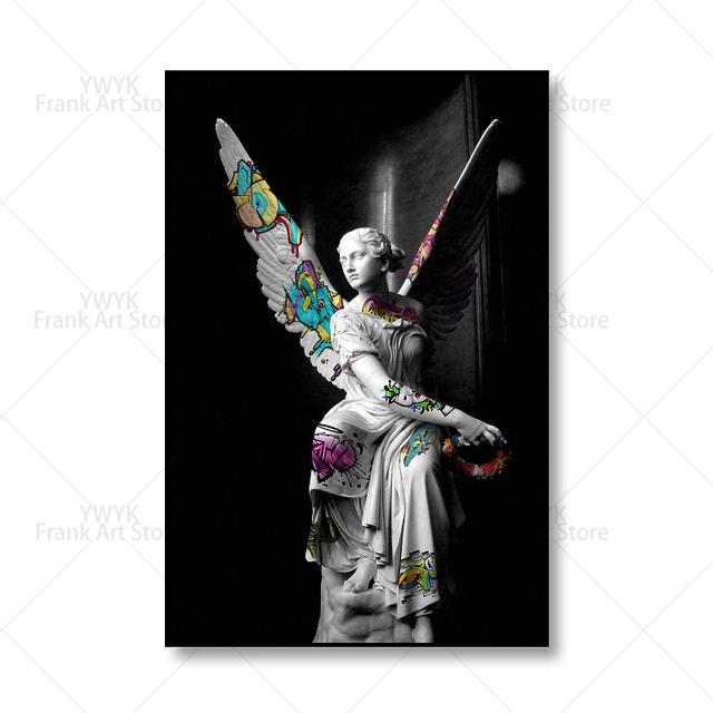 Graffiti Art Michelangelo Renesance Davidova socha Plátno Obrazy Plakáty a Tisky Nástěnné Umění Obrázky pro Domácí Dekoraci Bez Rámu