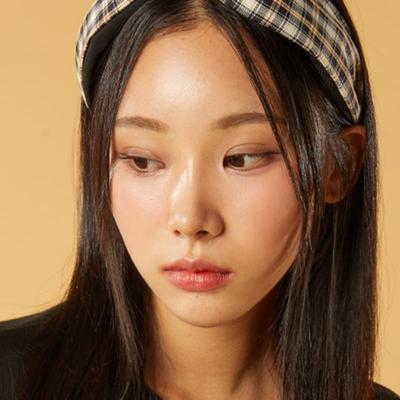 KOLEAT Bandana Preppy Check Hairband Headband [BLACK]