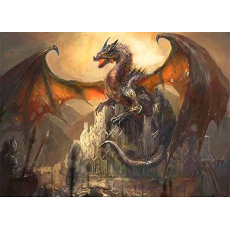 

Полный 5D Diy Алмазная картина Свирепый дракон Алмазная вышивка Полный набор аниме Наборы для вышивки крестом Домашний декор Подарок ручной работы