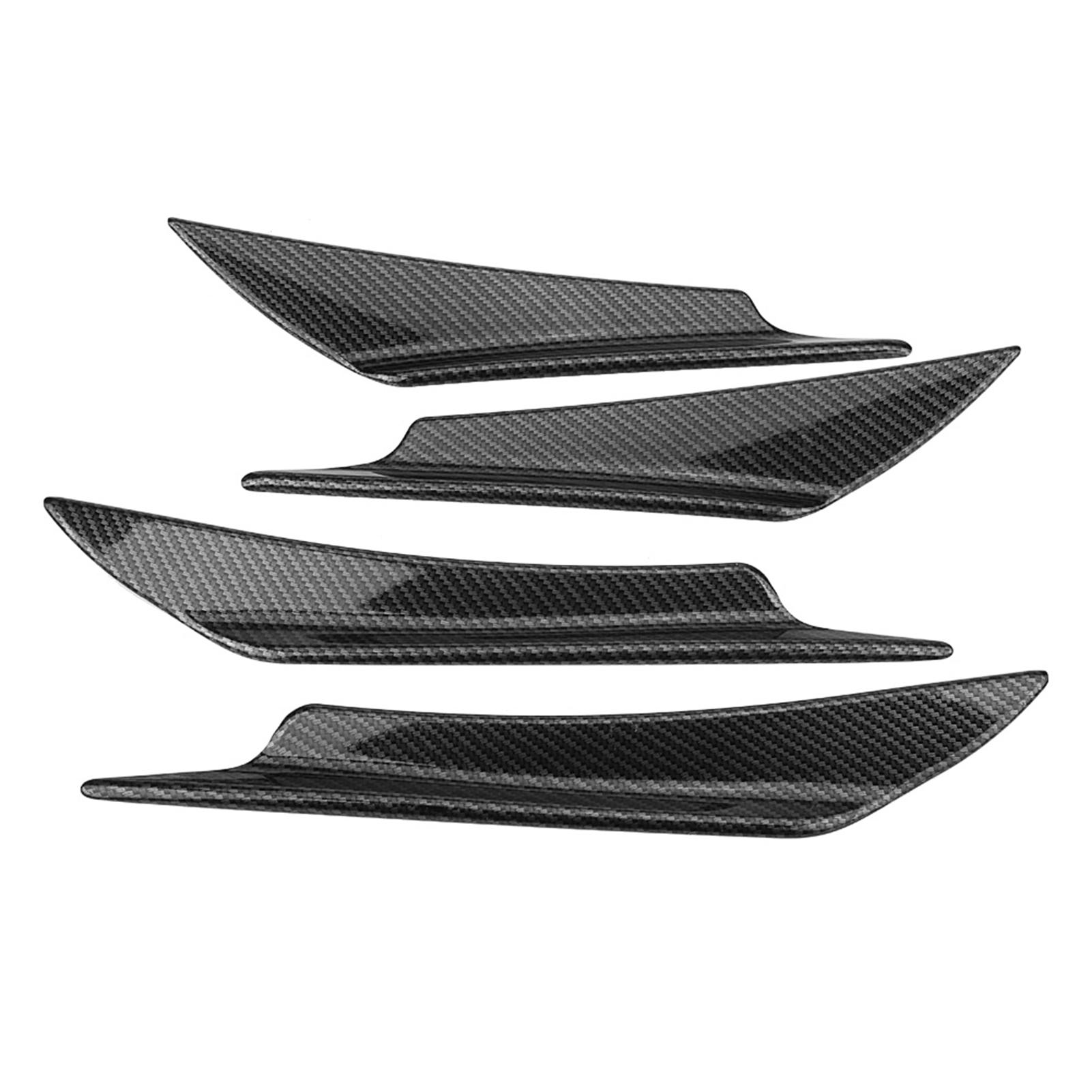 

4pcs Car Front Bumper Deflector Lip Splitter Fins Canards Body Spoiler Carbon Fiber