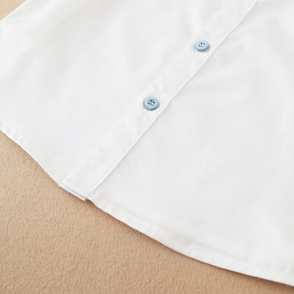 Boys Shirt White Cotton Long Sleeve Clothes for Toddler Boys Casual Top for Kids Aged 2-6 School Children