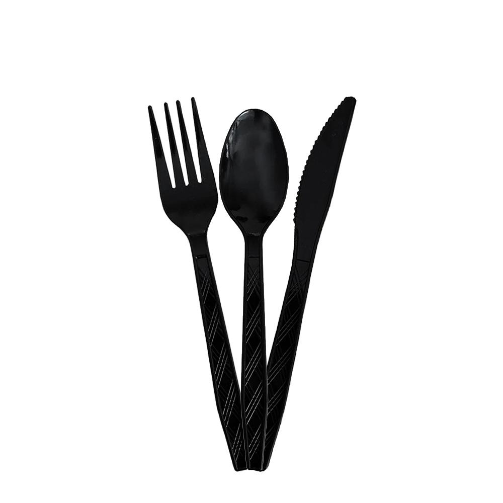 CICIMINI Solid Color Tableware Knives Forks and Spoons Red Pink Purple Black Green Yellow Wedding Birthday Disposable Tableware