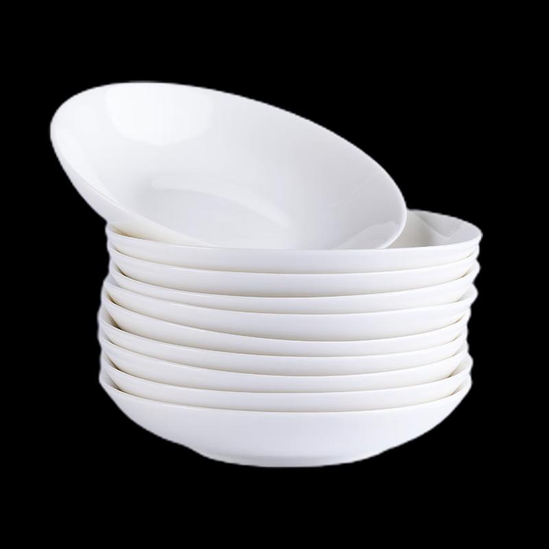 Haoya Jingdezhen Pure White Ceramic Sauce Dishes, Set of 10