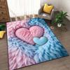 Plush Love Heart Printed Carpet for Living Room Bedroom Bedside Bathroom Floor Mat Area Rugged Sofa Mat Home Decor for Gifts