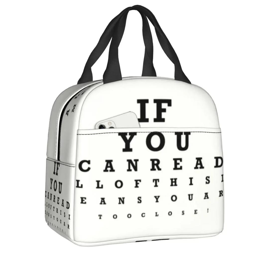 Eye Exam Insulated Lunch Bags for Women Kids Caring for The Eyes Optometrist Optician Portable Thermal Cooler Bento Box School