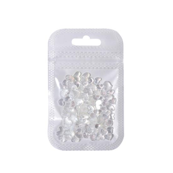 

100 шт./пакет ногтей флэш-декор микс плоская задняя часть трехмерный художественный размер тонкий DIY мини-форма сердца искусственный белый