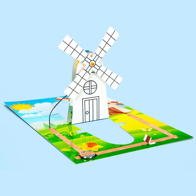 

Science Experiment Diy Windmill Paper Circuit Kids Stem Creative Craft Kit For Children