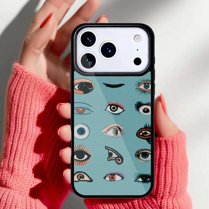 Eyes Eyelash Aesthetic soft Phone Case for iPhone 17 16 15 14 13 Pro Max Back Cover for 12 11 Pro Coque