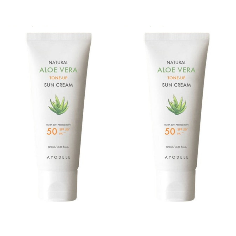 AYODELE Natural Aloe Vera Tone Up Sun Cream SPF50+ PA+++ 100ml*1Pc/2Pcs/3Pcs/4Pcs