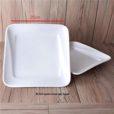 Qianxing Pure White Ceramic Square Dinner Plate