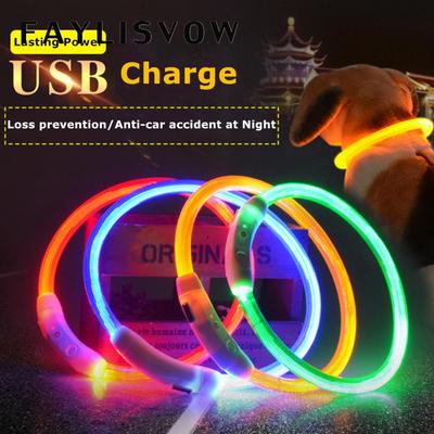 50cm USB Rechargeable Waterproof Pet Dog Collar LED Flashing Light Up Belt