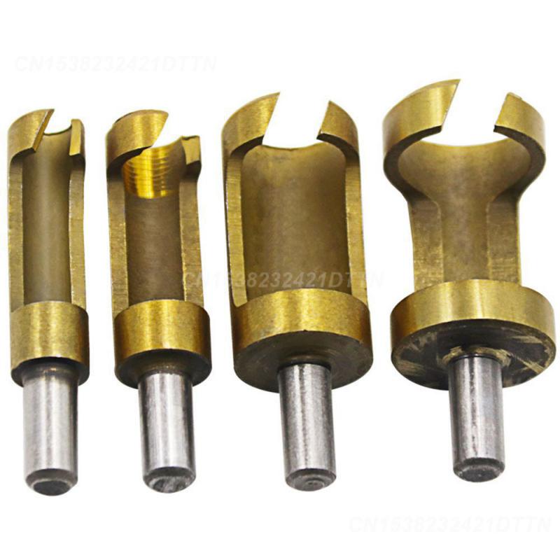 2/3/4PCS Wood Tool Drill Bits Plug Cutter Drill Bits High Carbon Steel Titanium Coated Cork Drill Hand Tools Cork Spike Hole Saw
