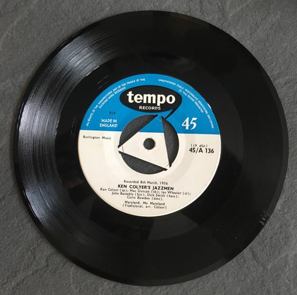 

7inch Record KEN COLYER S JAZZMEN - Maryland, My Maryland / The World I 45A136 Tempo Records 1956 UK Jazz Used