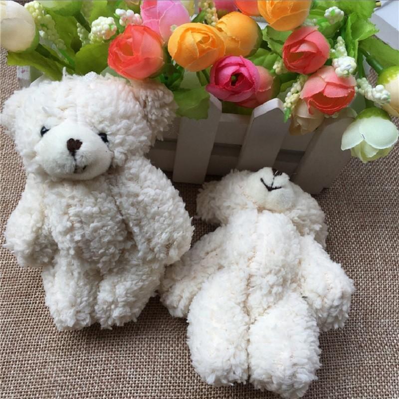 Adorable 10pcs 12cm Mini Plush Bear Wedding Gift Decor Soft Stuffed Dolls