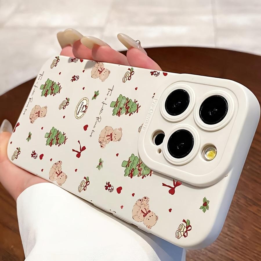 Weihnachtsbaumschleife Teddybär Handyhülle ist geeignet für iPhone 17, 16, 15, Plus, Pro, Max Serie Handys - ideal zum Verschenken als