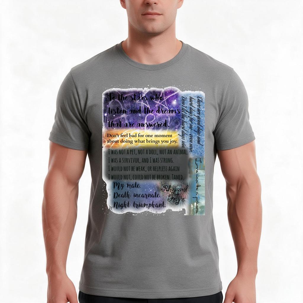 Acotar Quote Collage Tshirt Summer Casual Cotton Tee Oversized Streetwear Tops Vintage Graphic Print Loose Fit Short Sleeve