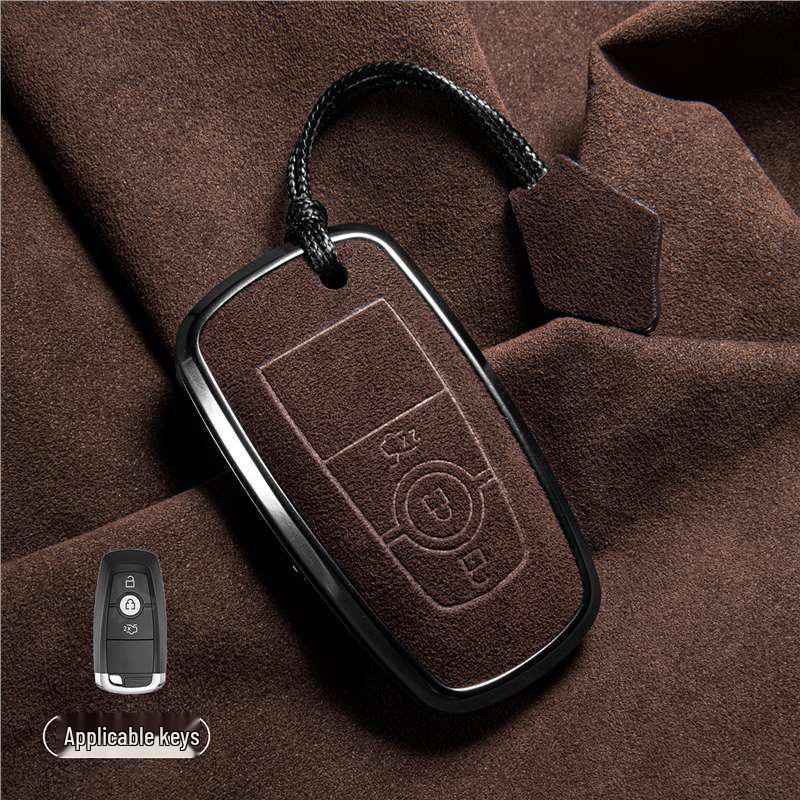 Luxury Suede Key Covers for Ford Explorer ST, Escape, Edge, 4WD, Mondeo, and EVOS