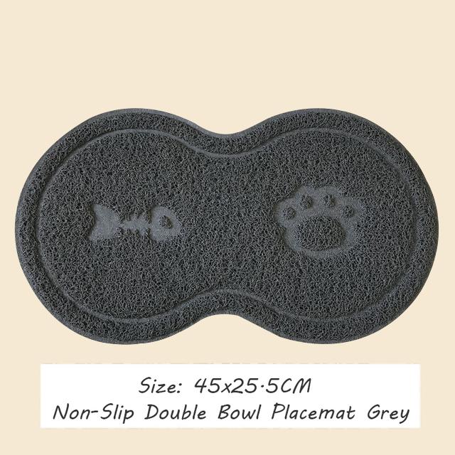 Professional Cat Double Bowl New with Stand and Mat Pet Kitten Puppy Transparent Food Feeding Dish Metal Elevated Water Feeder Dog Supplies