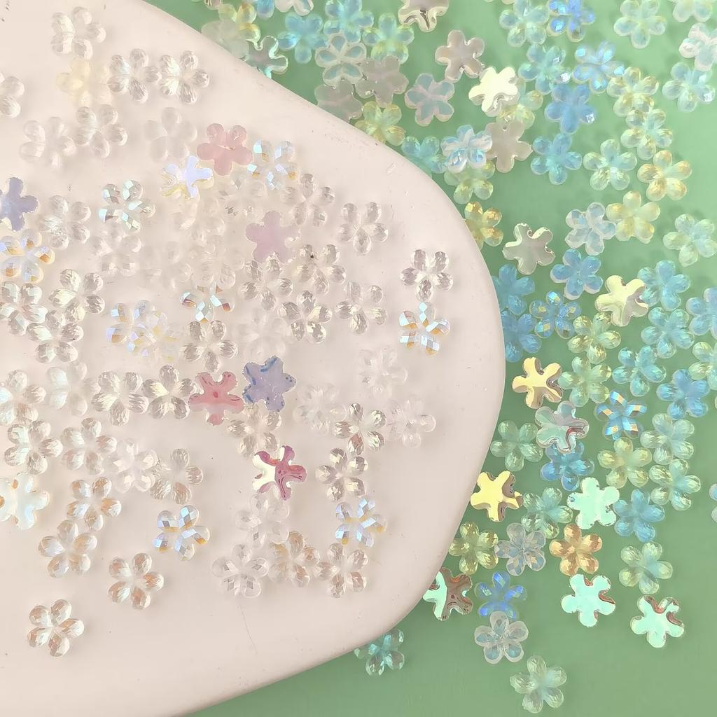 1000pcs Resin Mini Colorful Flower Nail Art Flatback Stone DIY Bow Scrapbook Christmas Decor Accessories Crafts