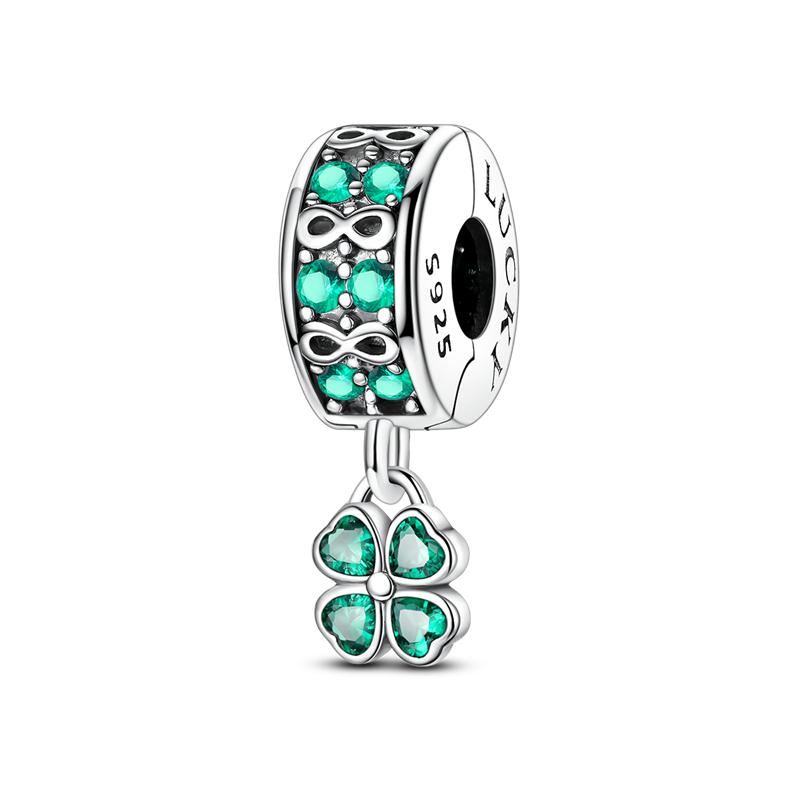 925 Sterling Silver Green Series Flower Tree Apple Pendant DIY Fine Beads Fit Original Charms Bracelet Women Jewelry Diy 1