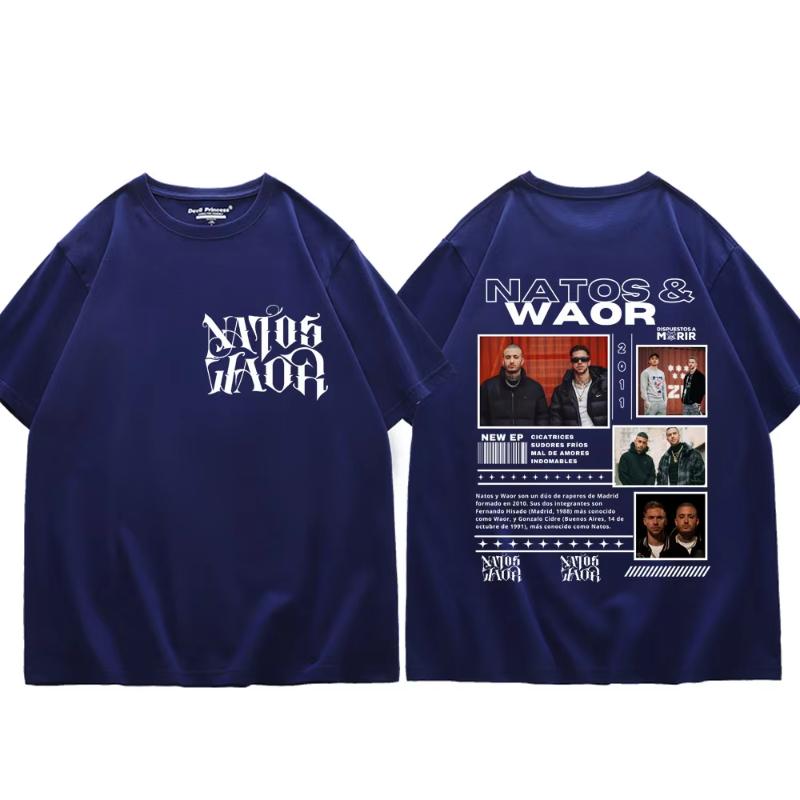 Rapper NATOS WAOR Tour 2025 Merch Tshirt Unisexs Womens Fashion Hip Hop Vintage T Shirts Summer Cotton Oversized Tshirts