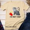 I Do What I Want Cat Coffee Black Cat Red Cup Funny Graphic Unisex T-shirt