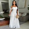Women's One-line Shoulder-top Chest Solid Color Loose Wide-leg Jumpsuit for Women