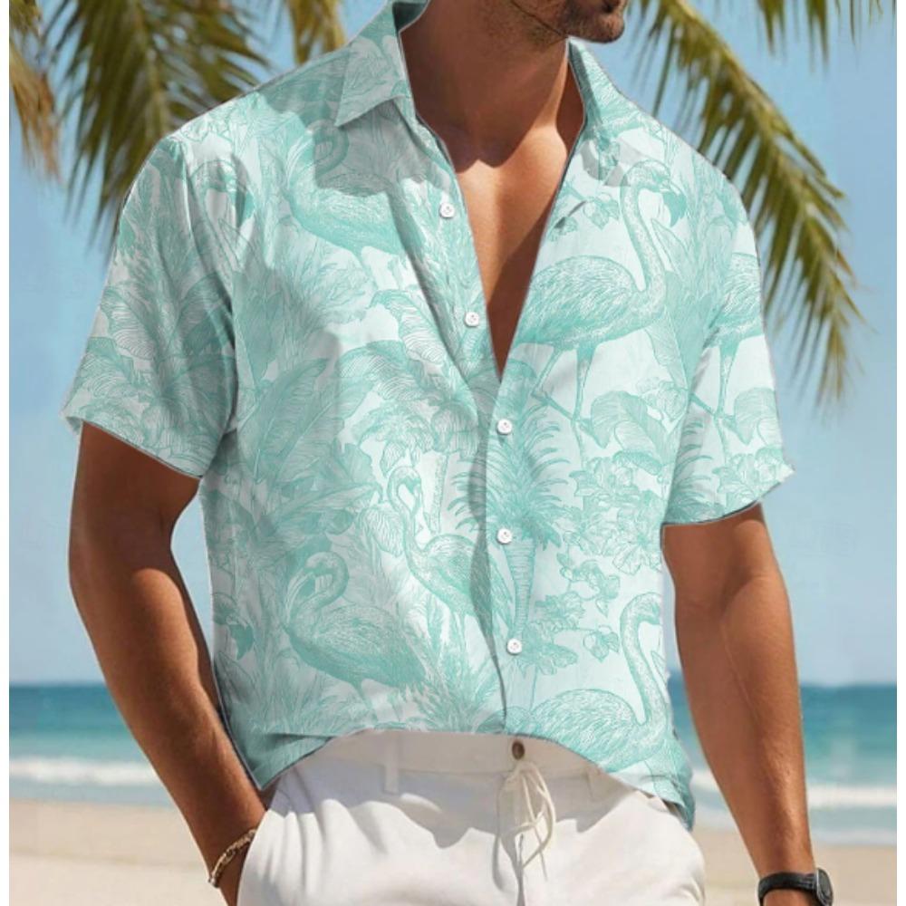 Men's Hawaiian Floral 3D Print Shirt Button Up Shirt Casual Shirt Summer Shirt Short Sleeve Daily Vacation Clothing