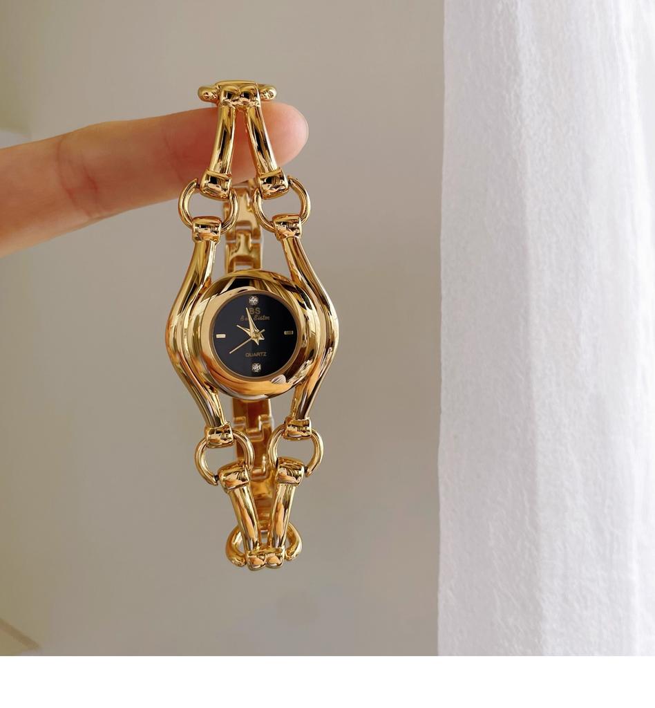 New Luxury Unusual Watch Designer Gold Watch Bracelet Type Stainless Steel High-end Quartz Temperament Gift for Women
