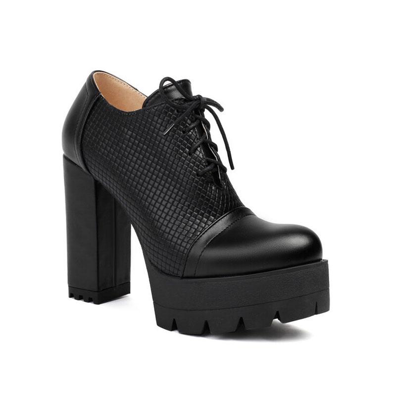 Sexy High Heels Women Shoes Platform Lace up Pumps Women New Spring 11CM Thick Heeled Ladies Ankle Boots zapatos mujer WSH5062 36 4439₽