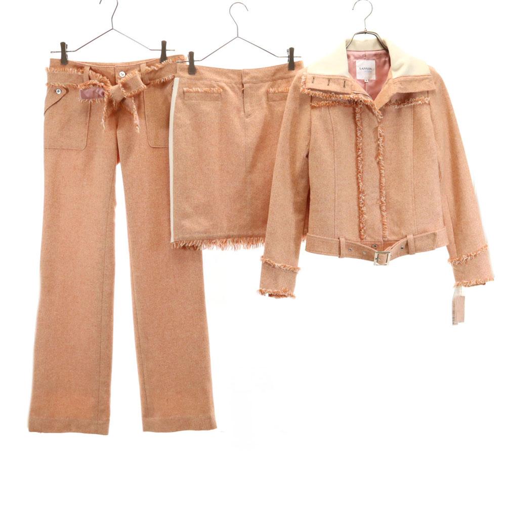 

LANVIN en Bleu Сделано в Японии Куртка-косуха из смесовой шерсти Комплект 38 3 предмета Женский Б/у