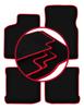 Velours-Fußmatten mit rotem Rand für: Seat Cordoba I Limousine (1993-2002)