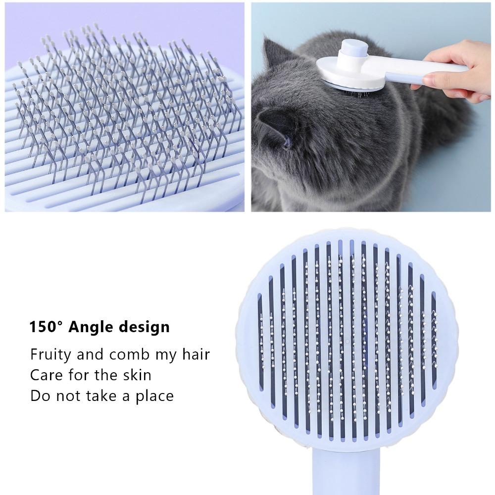 Round Thick Needle Cat Brush Knot-Opening Design Floating Hair Removal Pet Grooming Brush Massage Comb for Small Animals