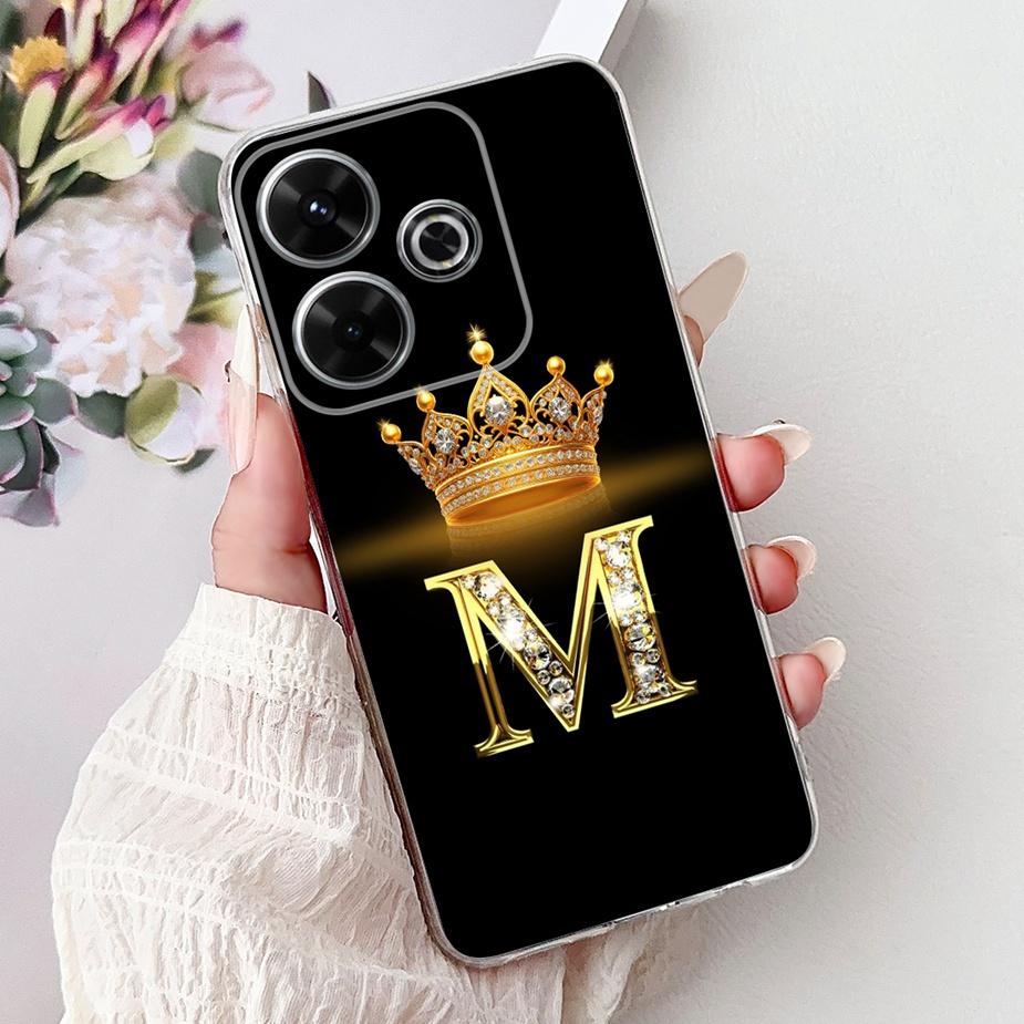 For Xiaomi Redmi 13 Case New Letters Cover 6.79'' Clear Silicone Soft TPU Phone Case For Xiaomi Redmi 13 Redmi13 Back Cover Bags
