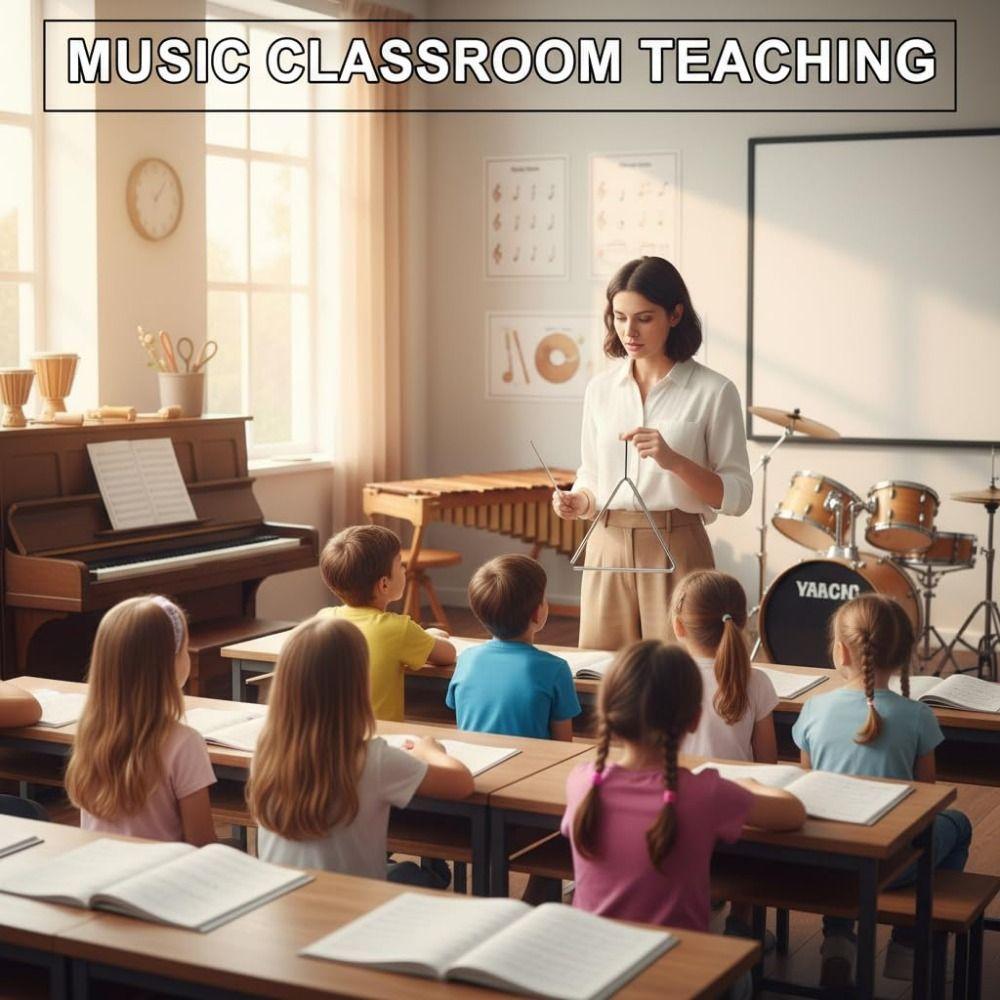 4/5/6in Triangle Instrument with Striker Percussion Triangle  Musical Performance