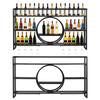 Bar Liquor Bottle Display Shelf with LED Light Wine Glass Holder Wall-Mounted Floating Wall Wine Bracket For Home Kitchen