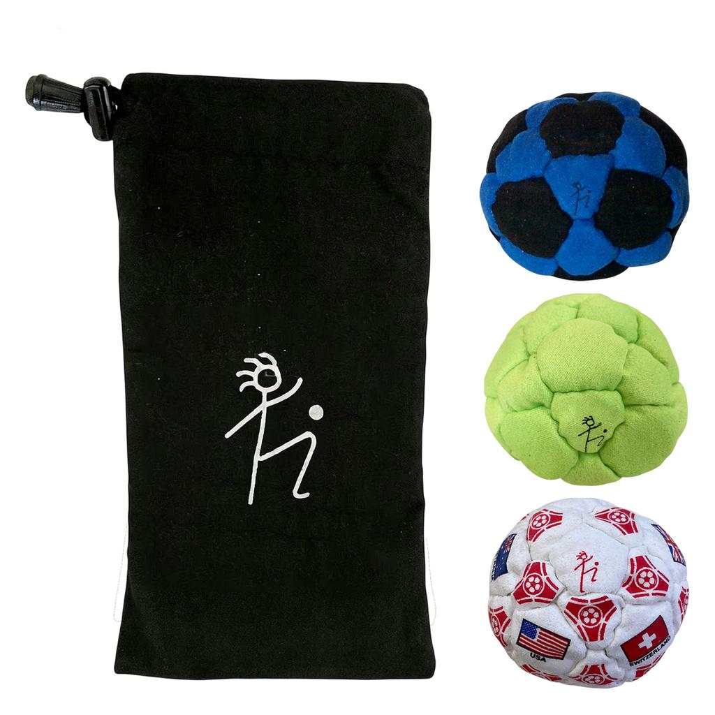 Zestaw 3 szt. ręcznie robionych footbagów Zewnętrzny szydełkowy worek do kopania dla dorosłych W zestawie woreczek do przechowywania Trwały design do zabawy rekreacyjnej 6 5 cm woreczek z piaskiem