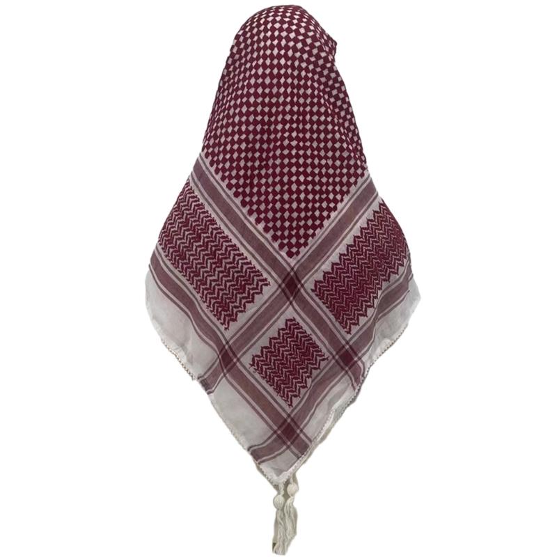 Versatile Headwrap Shemagh Scarf for Muslims Arab Keffiyeh Headscarf for Arabian Dubai Military Tactics Neck Wrap Shawl