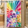 Beach TowelMy Little Pony Custom Name Text Personalized Soft Towel for Beach Pool Indoor Home Decor Gift