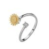 New Niche Sunflower Spinner Ring For Women Rotatable Daisy Band Fashion Jewelry Gift