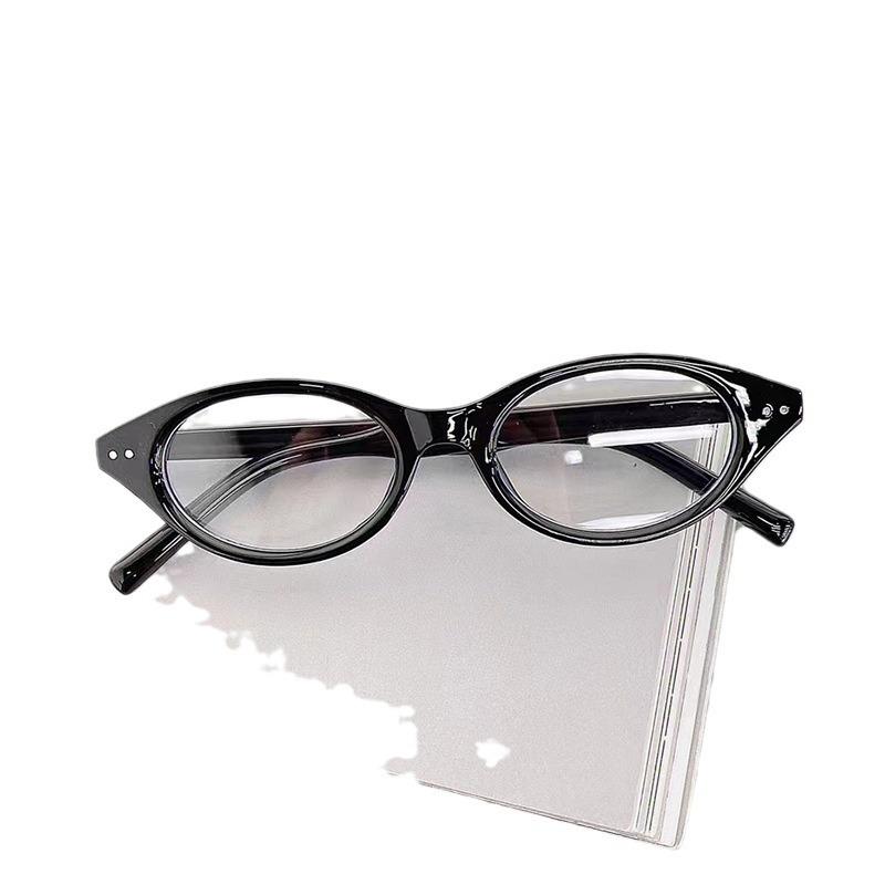 Black Frame Glasses Plain Artifact Temperament Nerd Small Frame Small Face Height Black Frame Female Myopia Can Be Matched