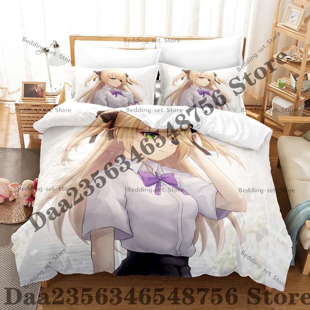 Anime Fischl 3Pcs Bedding Set 3D Print Duvet Cover Pillowcase Soft Bed Linen Single Twin Queen King Size Home Textile