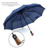 Nanqiao Auto Open/Close Windproof Folding Umbrella with Wooden Handle