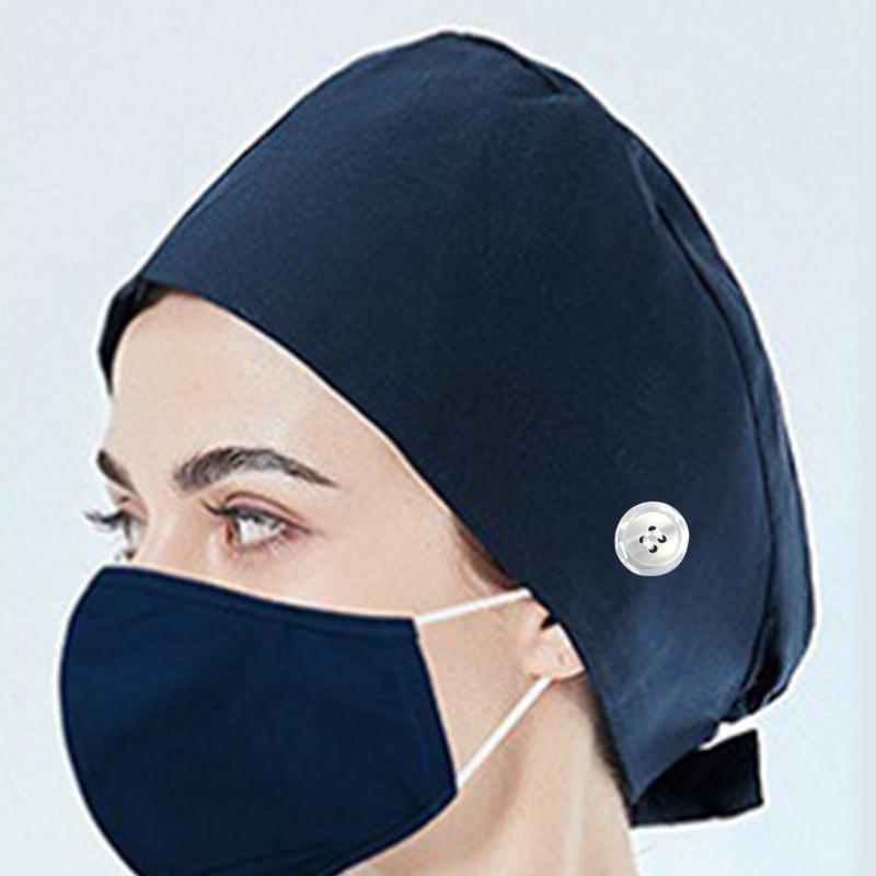 Working Hat for Women Man Solid Color Scrub Caps Doctor Hat Nurse Hat Adjustable Surgical Caps Beauty Salon Working Hat