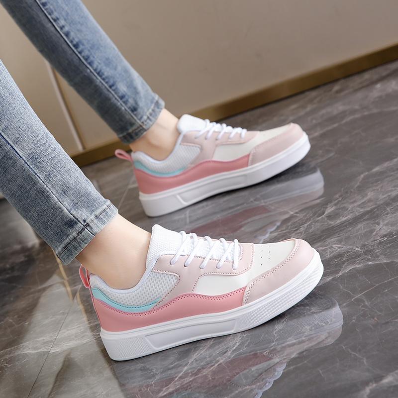TUINANLE Sports Shoes for Women Lace Up Casual Leather Platform Sneakers Female Breathable Running Shoes