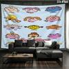 Mr. Men Little Miss Custom Name Wall Tapestry Aesthetic Wall Hanging Printed Fabric Blanket Decorative Tapestries for Bedroom Living Room Home Decor