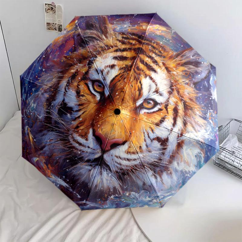 Animal pattern, automatic folding umbrella, portable and foldable design, 8 ribs, a Christmas or birthday gift.