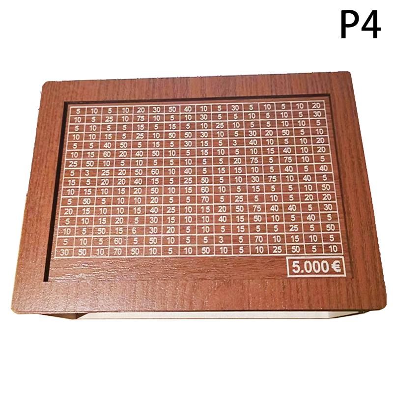 Cutie de bani decorativă din lemn natural cu pușculiță contor realizată manual pentru copii creativi de economisire a banilor Obiectiv 10000 euro