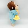 30Cm Funny Monkey Plush Toy Wearing Blue Striped Clothes Holding Banana Perfect For Cuddling And Kids Room Decoration