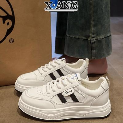 Leder dicke Sohle Schuhe Damen kleine weiße Schuhe Damenschuhe Herbst neu vielseitig leicht lässige Sportschuhe